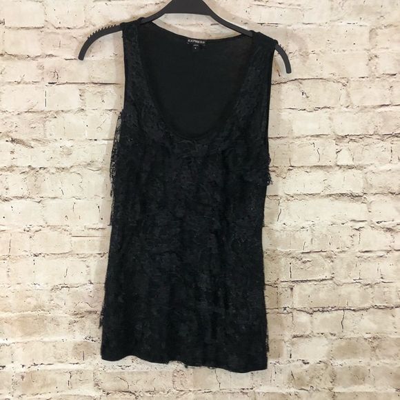 NWOT Express black lace tank top size small - Picture 5 of 8